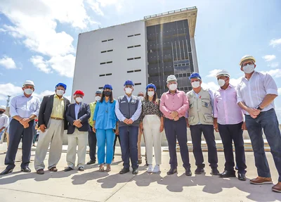 Ministros Ciro Nogueira e Marcelo Queiroga visitam obras da nova maternidade em Teresina