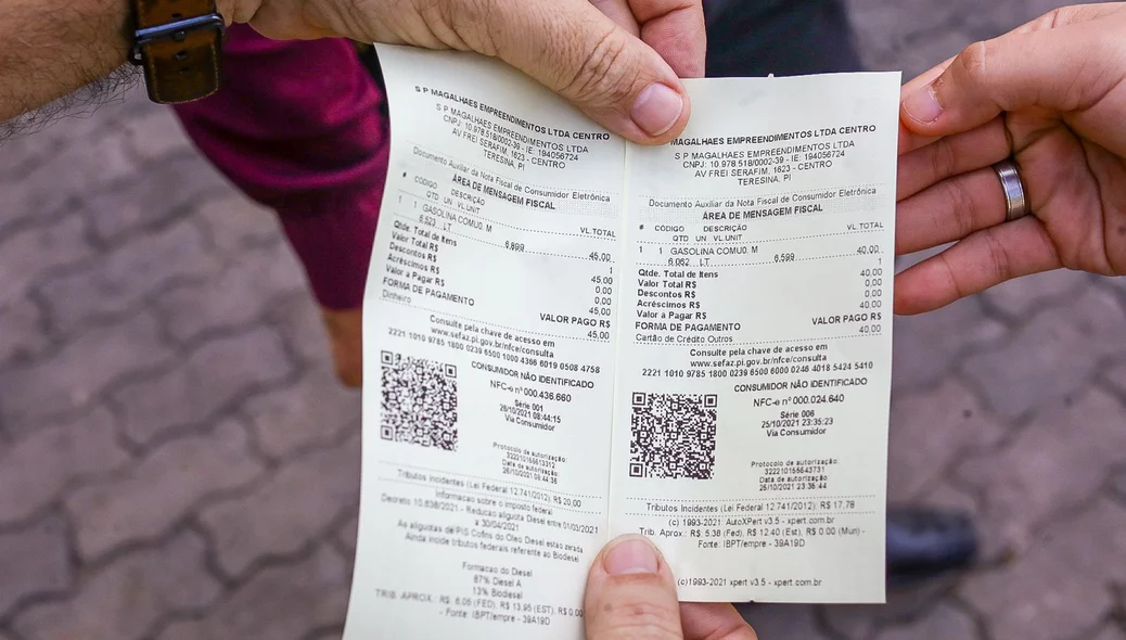 Notas fiscais de um dia para outro com aumento de R$ 0,30