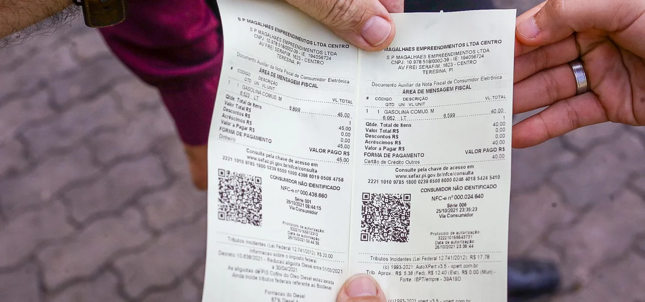 Notas fiscais de um dia para outro com aumento de R$ 0,30