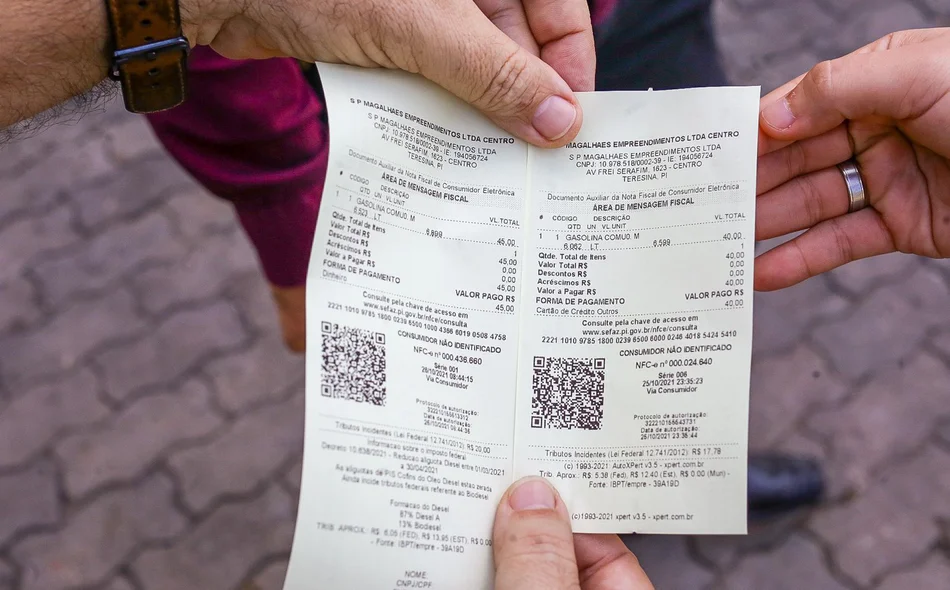 Notas fiscais de um dia para outro com aumento de R$ 0,30