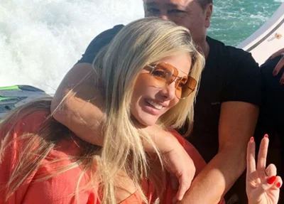 Poliana Rocha e cantor Leonardo