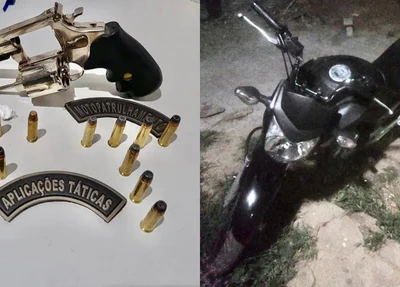Polícia Militar apreendeu revólver, munições e moto em Corrente