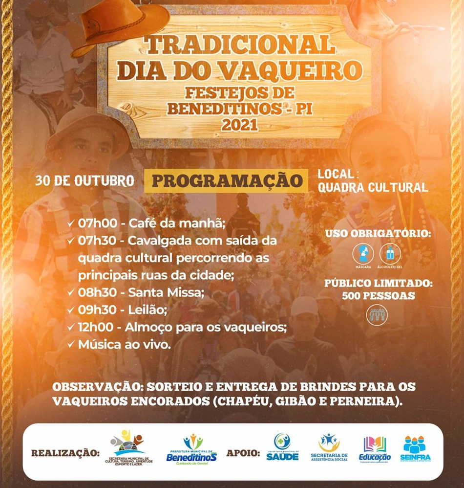 Programação do evento em Beneditinos