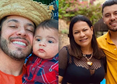 A esquerda Marília, Léo e Murilo, e a direita a mãe da cantora com o ex-marido da filha