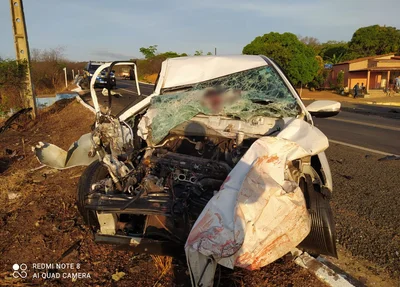 Carro HB20 envolvido no acidente