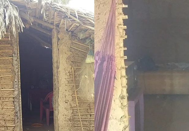 Casa onde a criança Marília e sua família vivem