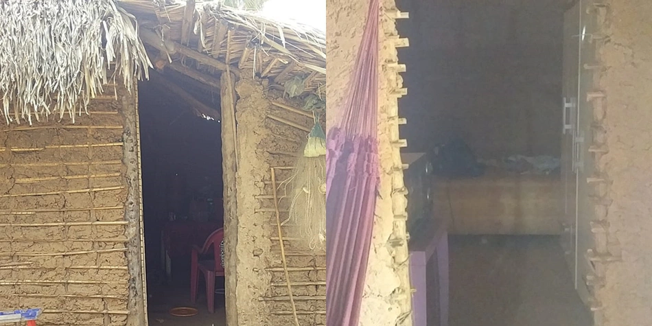Casa onde a criança Marília e sua família vivem