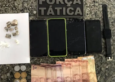 Drogas, celulares e dinheiro apreendidos pela PM do Maranhão