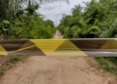 Estrada vicinal onde o corpo da vítima foi encontrado