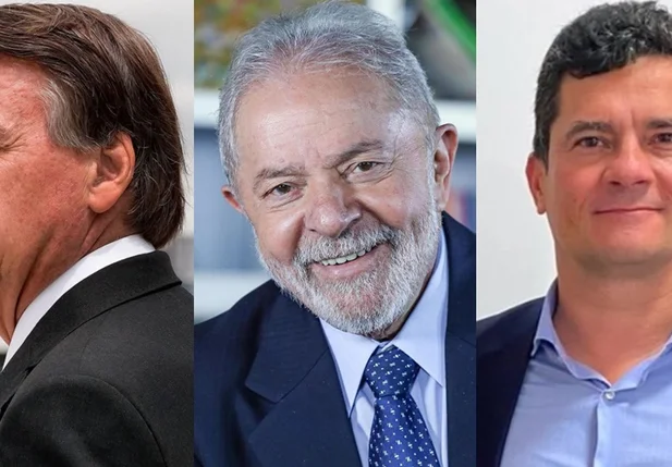 Jair Bolsonaro, Lula e Sérgio Moro