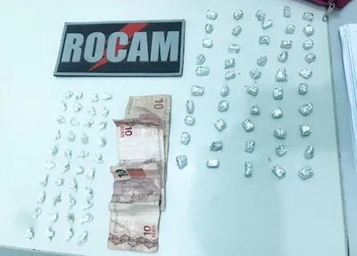 Material apreendido em poder do casal