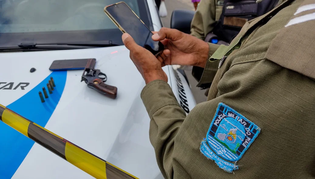 Polícia Militar no local da ocorrência