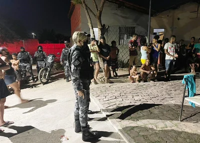 Polícia Militar no local