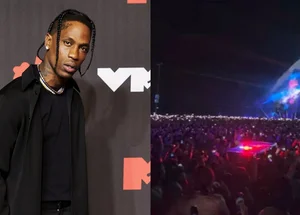 Rapper Travis Scott e show no festival Astroworld
