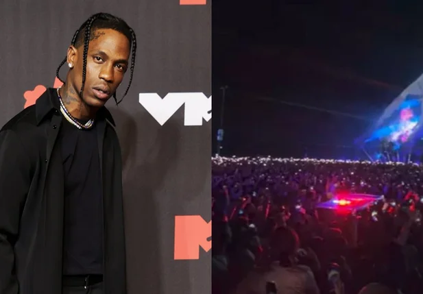 Rapper Travis Scott e show no festival Astroworld