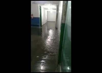 Sede do 6º BPM alagada após chuva em Teresina