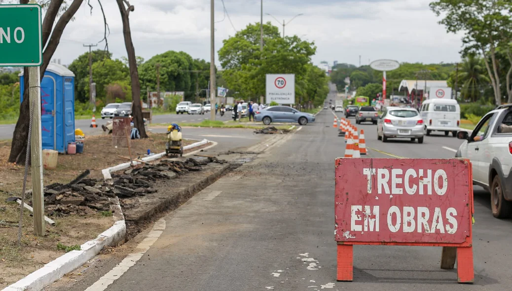 Trecho em obras