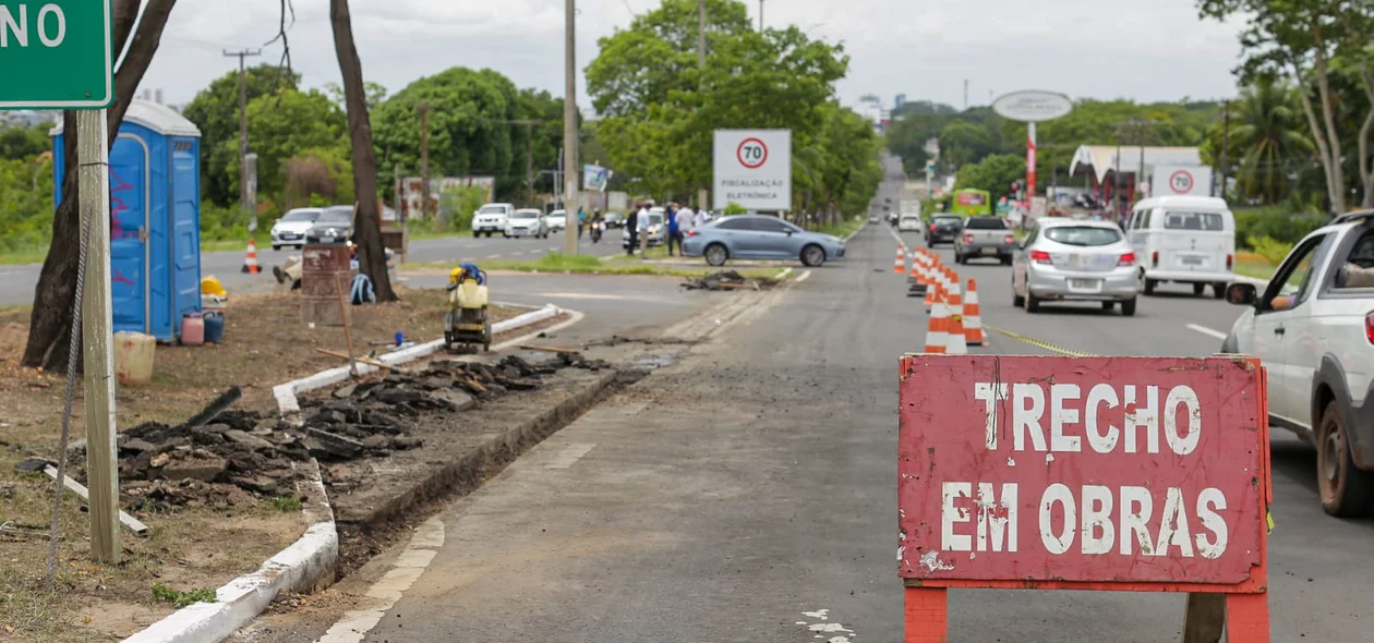 Trecho em obras