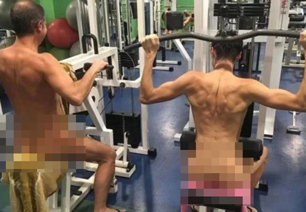 Academia permite aluno a malhar nu