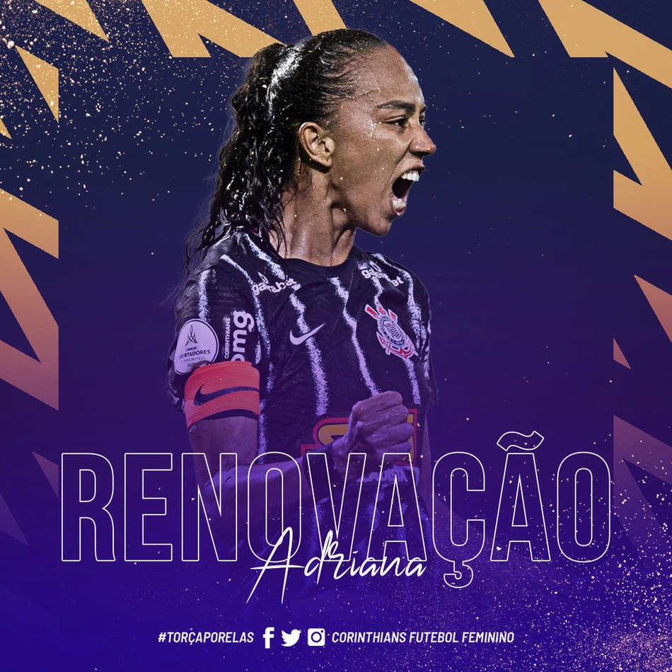 Adriana renova contrato com o Corinthians.