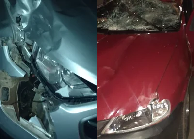 Carros ficaram destruídos
