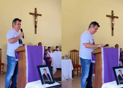 Ciro Nogueira se emociona na missa de 7º dia de prefeito