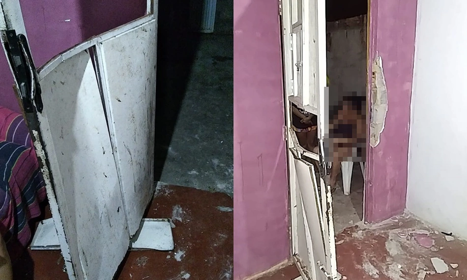 Criminosos arrombaram as portas da casa da vítima