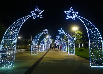 Decoração natalina no parque da cidadania