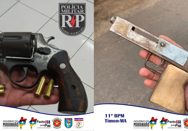 Duas armas foram apreendidas pela PM de Timon