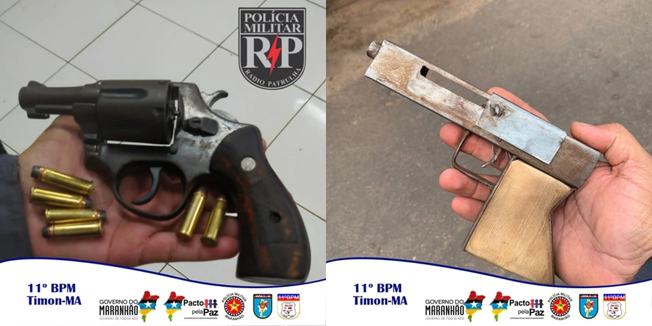 Duas armas foram apreendidas pela PM de Timon