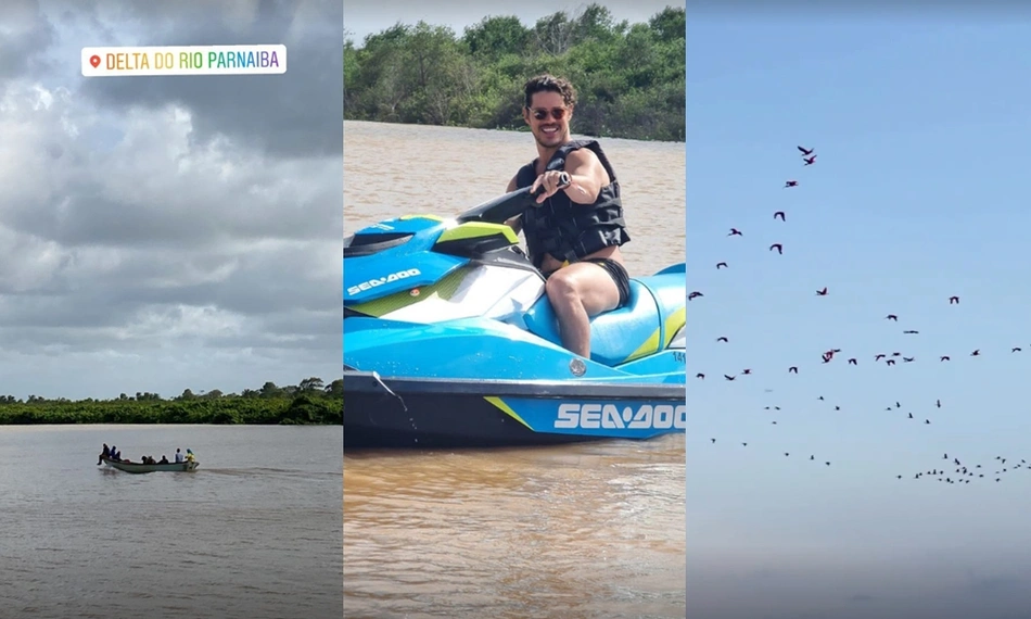 José Loreto curtindo passeio ao Delta do Parnaíba na tarde desta quinta-feira (30)