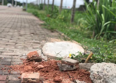 Vândalos arrancam e furtam postes em Teresina