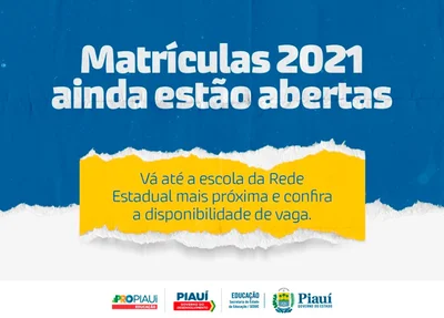 As matrículas estão sendo realizadas somente de forma presencial