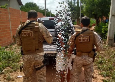Equipe da CORE cumprindo mandado em Demerval Lobão