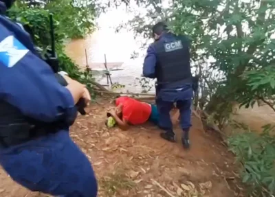 GCM prendeu o suspeito na margem do Rio Parnaíba