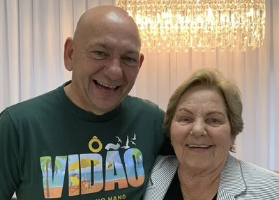 Luciano Hang e sua mãe