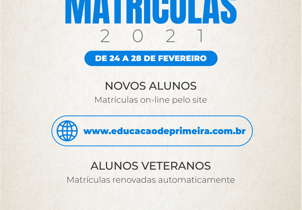 Matrículas das escolas municipais de Oeiras começam nesta quarta