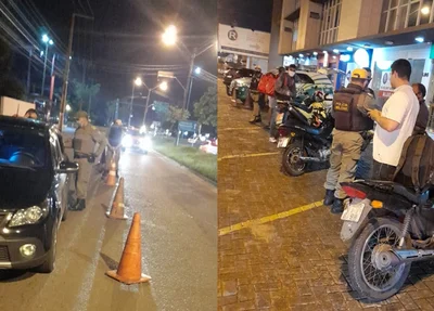 Os policiais realizaram blitz em algumas avenidas durante a Operação