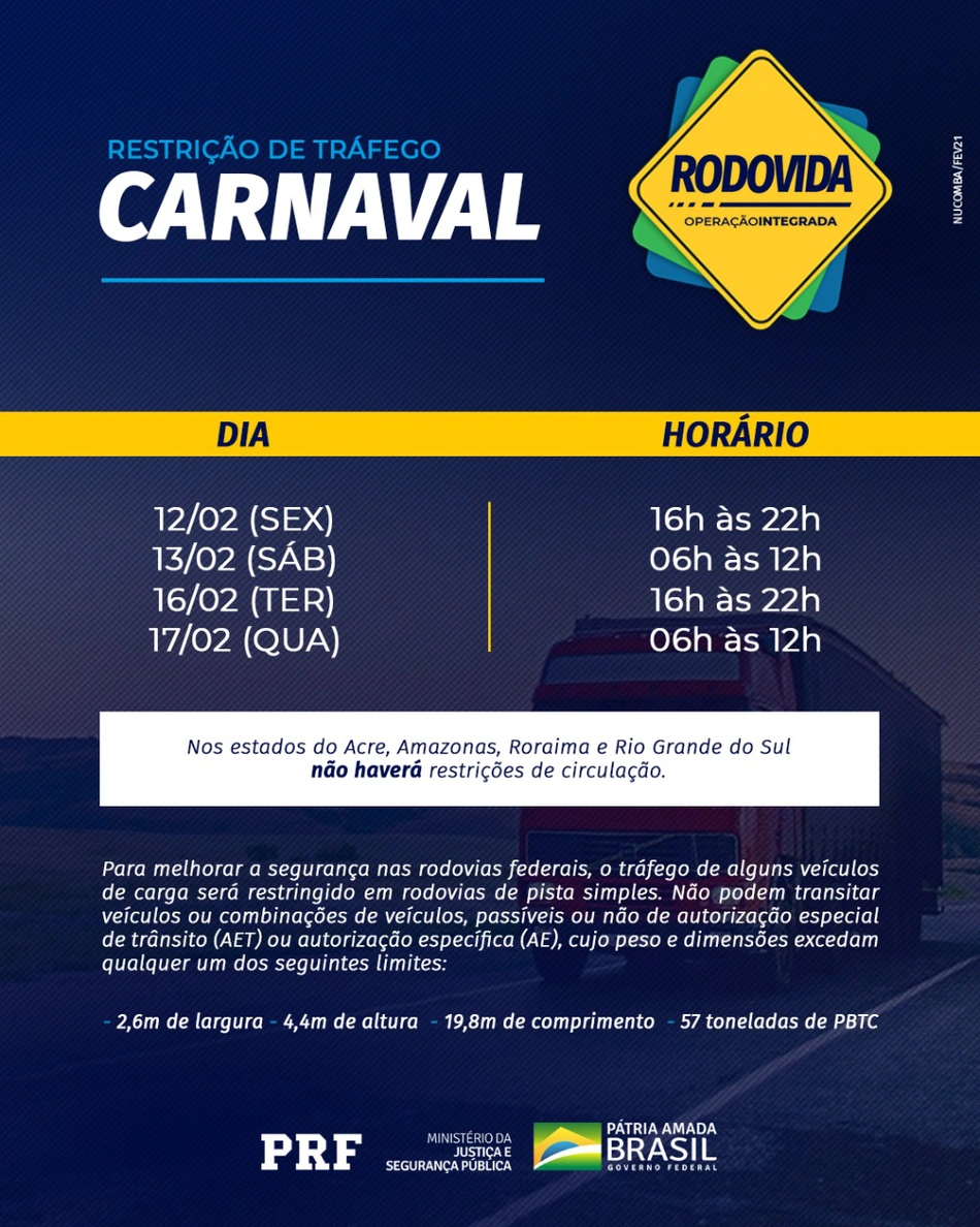 Restrição de tráfego para veículos de carga