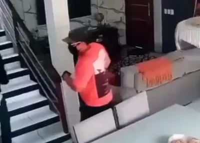 Soldado foi flagrado por câmeras de segurança da casa do empresário