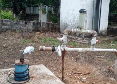 Bomba danificada no povoado Boa Hora