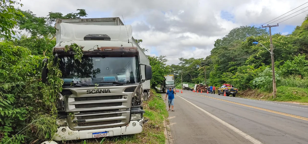 Caminhão envolvido no acidente