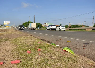 Local onde ocorreu o acidente na BR 343 em Teresina