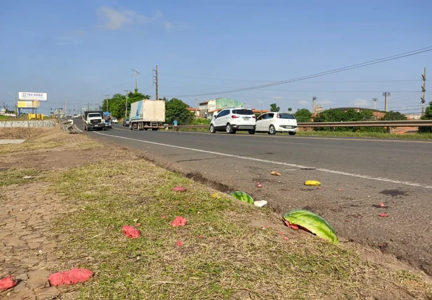 Local onde ocorreu o acidente na BR 343 em Teresina