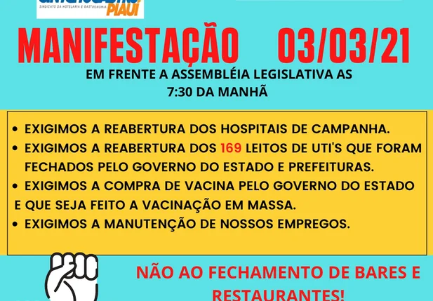 Manifestação da Abrasel ocorrerá nesta quarta-feira