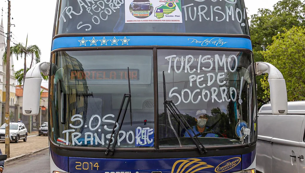 Manifestação dos trabalhadores do setor de turismo