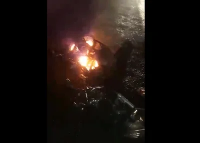 Moto pegou fogo em acidente na BR 316 e em Timon