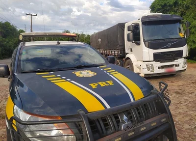 O caminhão carregava 18 toneladas de milho sem documentação fiscal