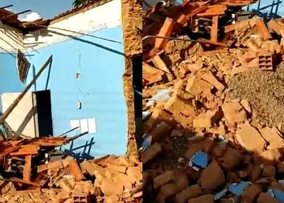 Escritório da Agespisa desaba em Barro Duro