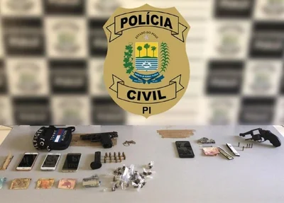 Material apreendido pela polícia